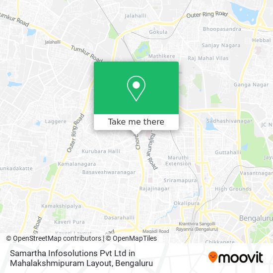 Samartha Infosolutions Pvt Ltd in Mahalakshmipuram Layout map