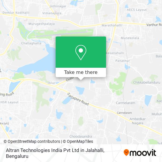 Altran Technologies India Pvt Ltd in Jalahalli map
