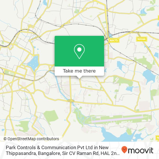 Park Controls & Communication Pvt Ltd in New Thippasandra, Bangalore, Sir CV Raman Rd, HAL 2nd Stag map