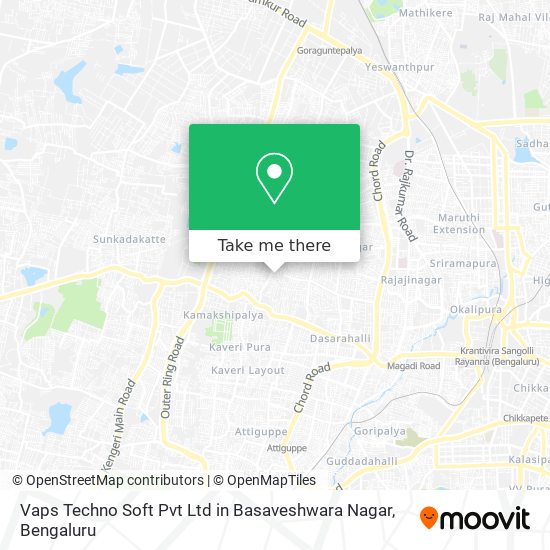 Vaps Techno Soft Pvt Ltd in Basaveshwara Nagar map