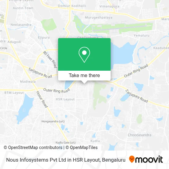 Nous Infosystems Pvt Ltd in Hsr Layout map