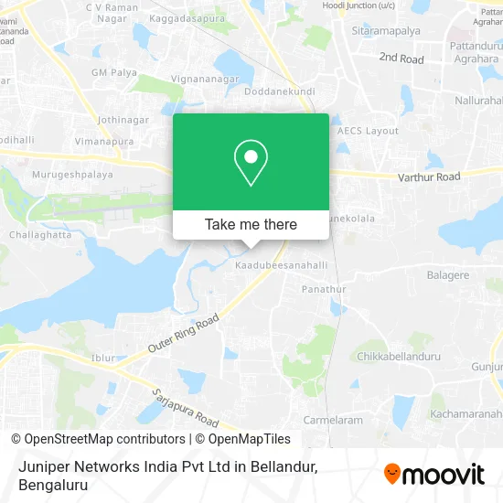 Juniper Networks India Pvt Ltd in Bellandur map