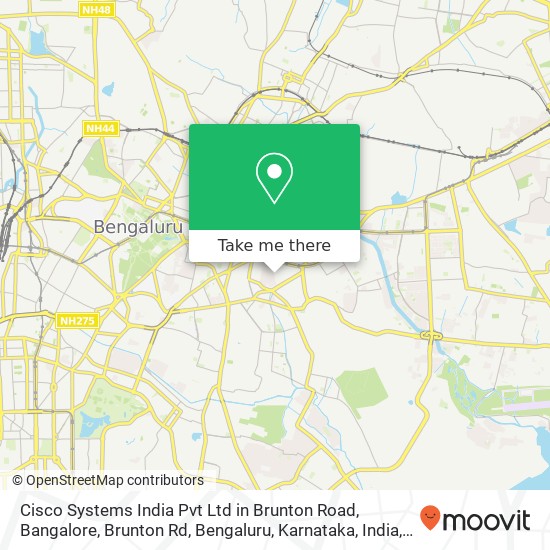 Cisco Systems India Pvt Ltd in Brunton Road, Bangalore, Brunton Rd, Bengaluru, Karnataka, India map