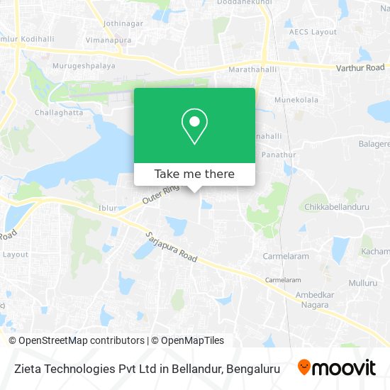 Zieta Technologies Pvt Ltd in Bellandur map