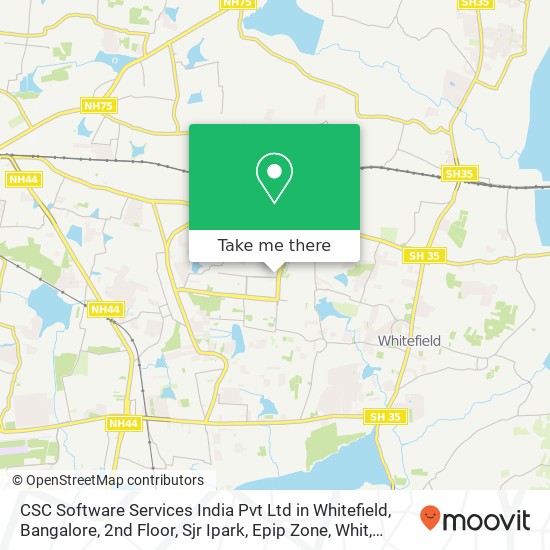 CSC Software Services India Pvt Ltd in Whitefield, Bangalore, 2nd Floor, Sjr Ipark, Epip Zone, Whit map