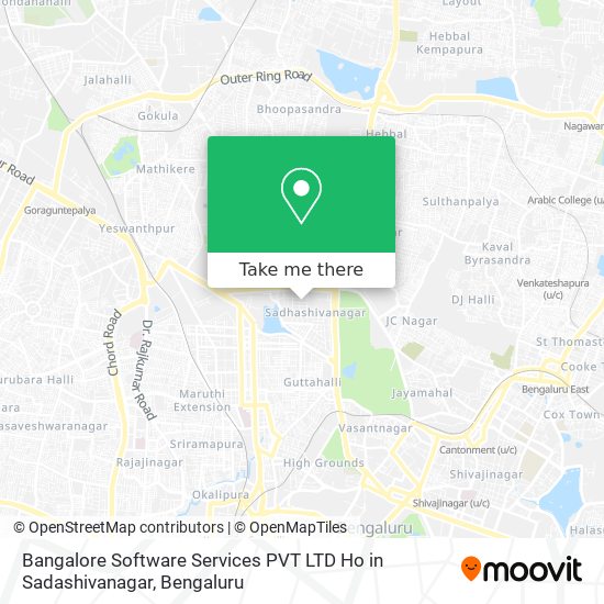Bangalore Software Services PVT LTD Ho in Sadashivanagar map
