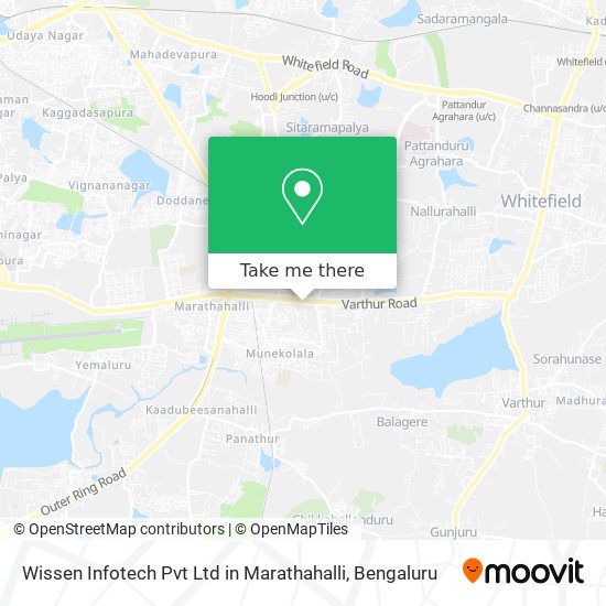 Wissen Infotech Pvt Ltd in Marathahalli map