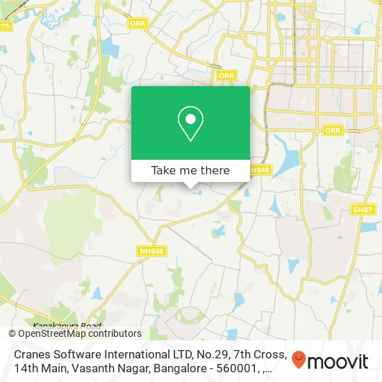 Cranes Software International LTD, No.29, 7th Cross, 14th Main, Vasanth Nagar, Bangalore - 560001, map