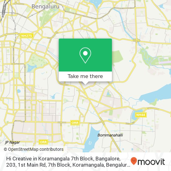 Hi Creative in Koramangala 7th Block, Bangalore, 203, 1st Main Rd, 7th Block, Koramangala, Bengalur map