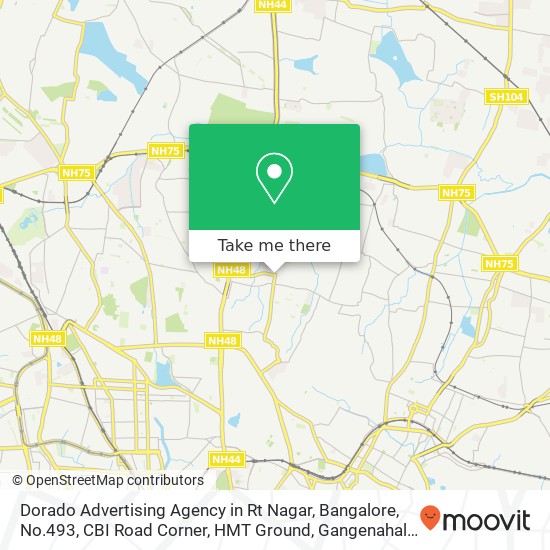 Dorado Advertising Agency in Rt Nagar, Bangalore, No.493, CBI Road Corner, HMT Ground, Gangenahalli map