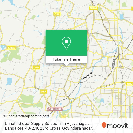 Unnatii Global Supply Solutions in Vijayanagar, Bangalore, 40 / 2/9, 23rd Cross, Govindarajnagar, Nag map