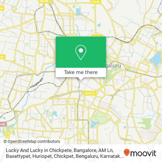 Lucky And Lucky in Chickpete, Bangalore, AM Ln, Basettypet, Huriopet, Chickpet, Bengaluru, Karnatak map