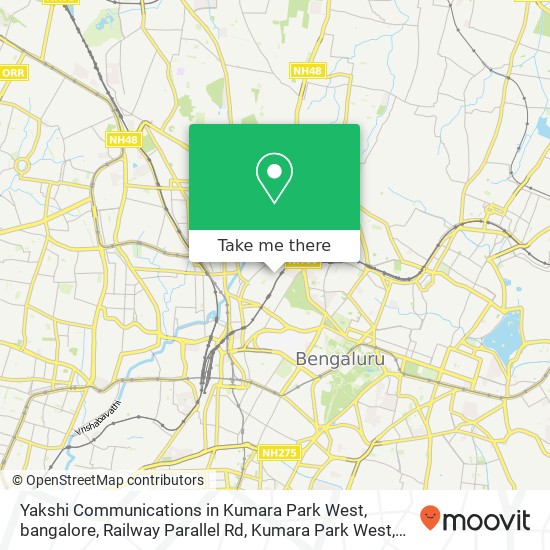 Yakshi Communications in Kumara Park West, bangalore, Railway Parallel Rd, Kumara Park West, Sampan map