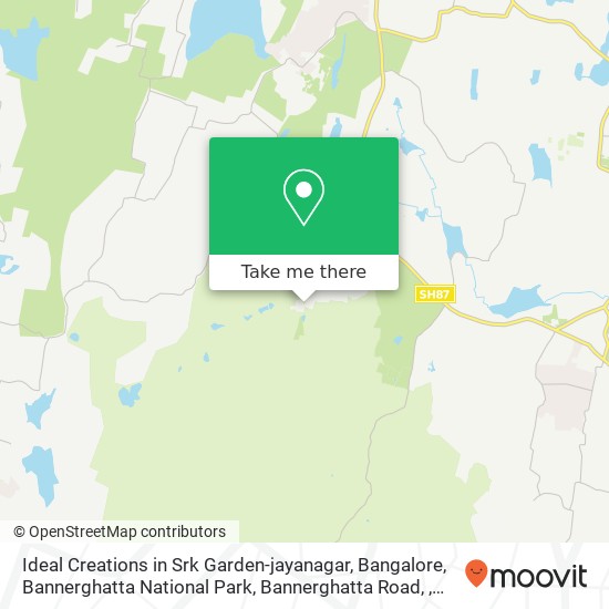 Ideal Creations in Srk Garden-jayanagar, Bangalore, Bannerghatta National Park, Bannerghatta Road, map