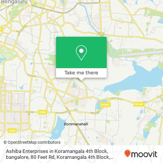 Ashiba Enterprises in Koramangala 4th Block, bangalore, 80 Feet Rd, Koramangala 4th Block, Koramang map