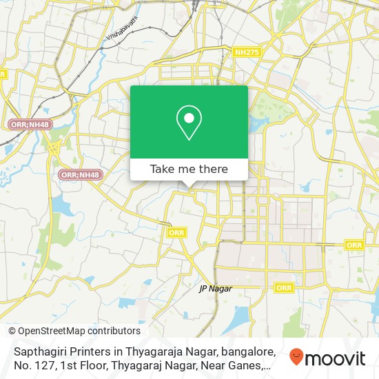 Sapthagiri Printers in Thyagaraja Nagar, bangalore, No. 127, 1st Floor, Thyagaraj Nagar, Near Ganes map