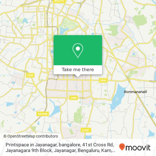 Printspace in Jayanagar, bangalore, 41st Cross Rd, Jayanagara 9th Block, Jayanagar, Bengaluru, Karn map
