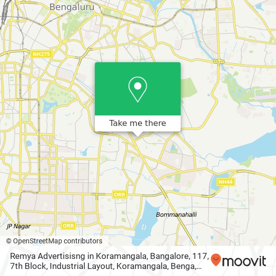 Remya Advertisisng in Koramangala, Bangalore, 117, 7th Block, Industrial Layout, Koramangala, Benga map