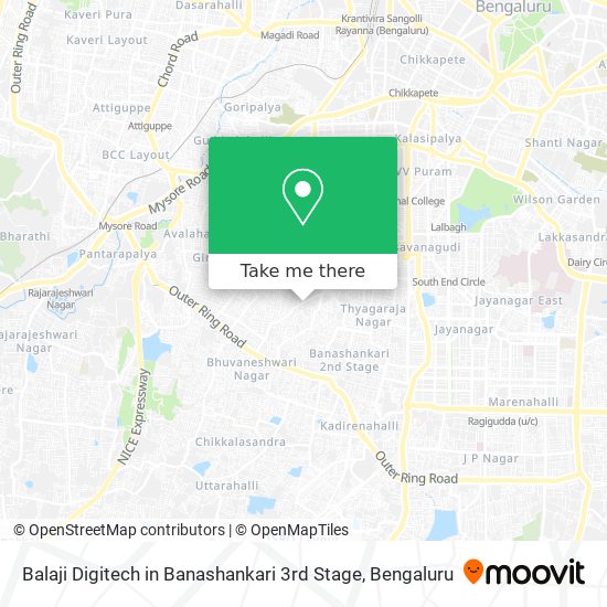 Balaji Digitech in Banashankari 3rd Stage map