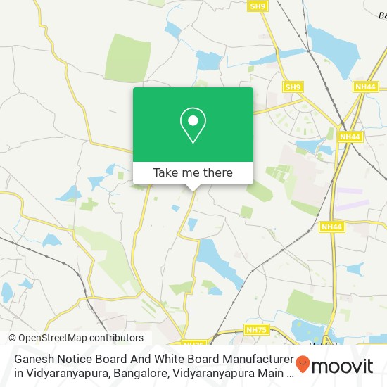 Ganesh Notice Board And White Board Manufacturer in Vidyaranyapura, Bangalore, Vidyaranyapura Main map