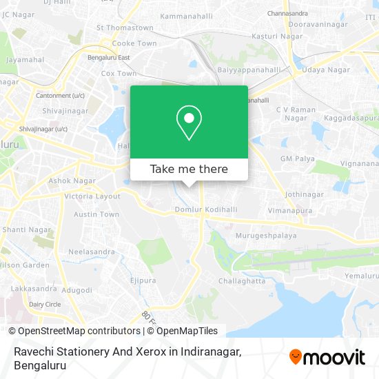 Ravechi Stationery And Xerox in Indiranagar map