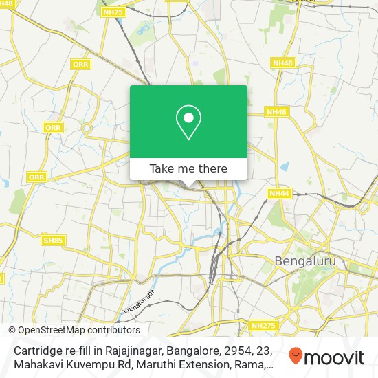 Cartridge re-fill in Rajajinagar, Bangalore, 2954, 23, Mahakavi Kuvempu Rd, Maruthi Extension, Rama map