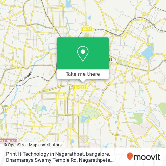 Print It Technology in Nagarathpet, bangalore, Dharmaraya Swamy Temple Rd, Nagarathpete, Bengaluru, map