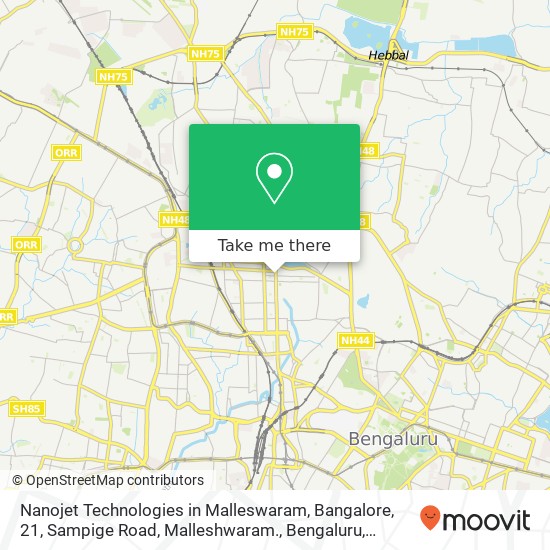 Nanojet Technologies in Malleswaram, Bangalore, 21, Sampige Road, Malleshwaram., Bengaluru, Karnata map