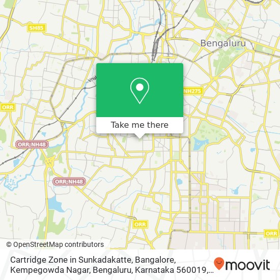 Cartridge Zone in Sunkadakatte, Bangalore, Kempegowda Nagar, Bengaluru, Karnataka 560019, India map