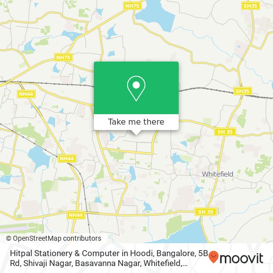 Hitpal Stationery & Computer in Hoodi, Bangalore, 5B Rd, Shivaji Nagar, Basavanna Nagar, Whitefield map