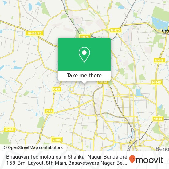 Bhagavan Technologies in Shankar Nagar, Bangalore, 158, Bml Layout, 8th Main, Basaveswara Nagar, Be map