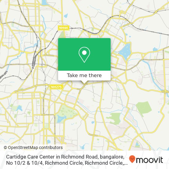 Cartidge Care Center in Richmond Road, bangalore, No 10 / 2 & 10 / 4, Richmond Circle, Richmond Circle, map