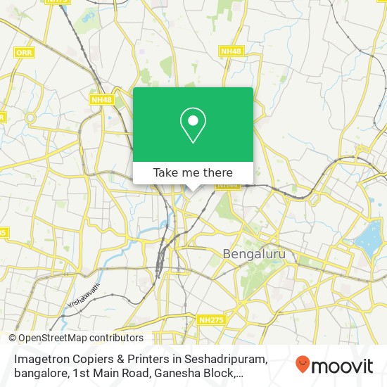 Imagetron Copiers & Printers in Seshadripuram, bangalore, 1st Main Road, Ganesha Block, Sampangiram map