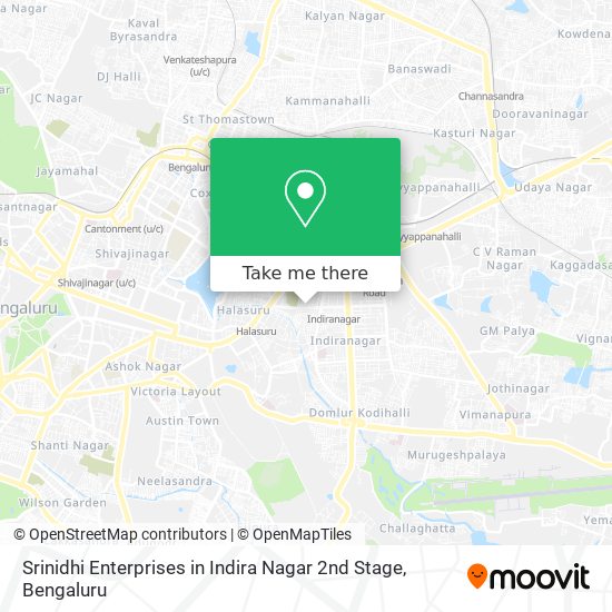 Srinidhi Enterprises in Indira Nagar 2nd Stage map
