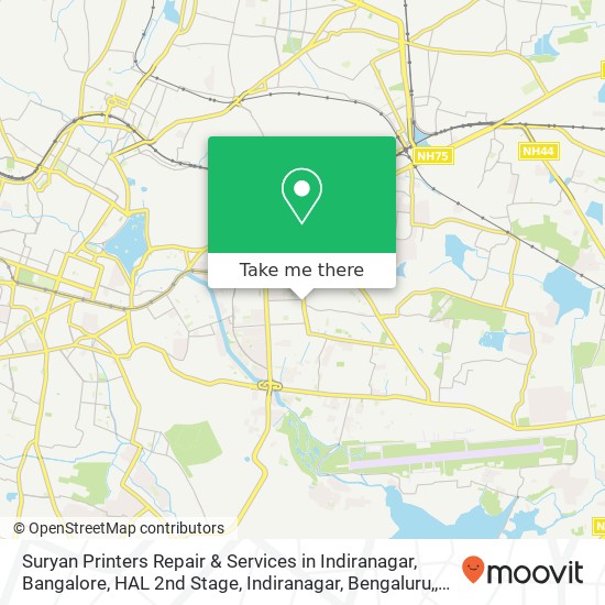 Suryan Printers Repair & Services in Indiranagar, Bangalore, HAL 2nd Stage, Indiranagar, Bengaluru, map