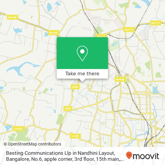 Besting Communications Llp in Nandhini Layout, Bangalore, No.6, apple corner, 3rd floor, 15th main, map