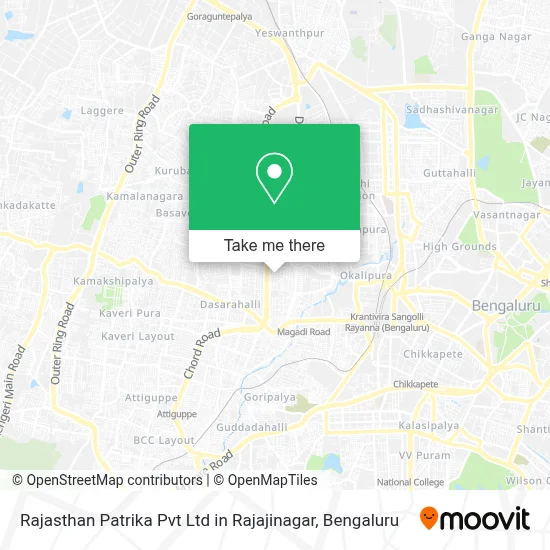 Rajasthan Patrika Pvt Ltd in Rajajinagar map