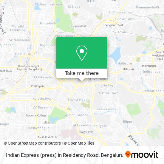 Indian Express (press) in Residency Road map