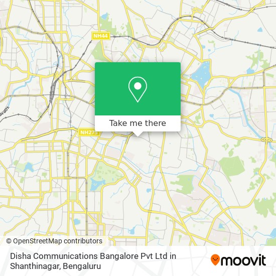 Disha Communications Bangalore Pvt Ltd in Shanthinagar map