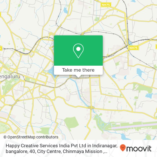 Happy Creative Services India Pvt Ltd in Indiranagar, bangalore, 40, City Centre, Chinmaya Mission map