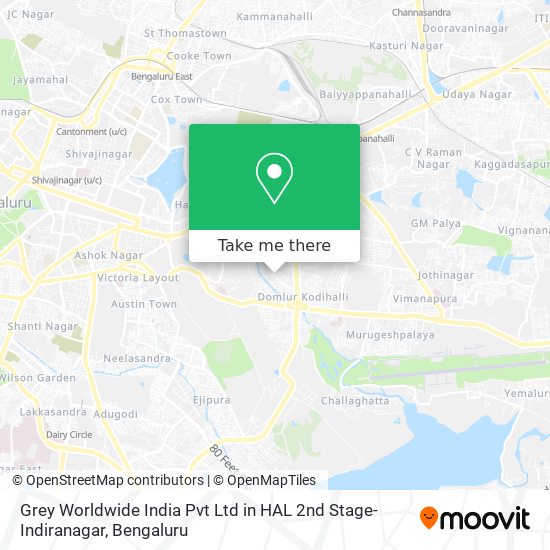 Grey Worldwide India Pvt Ltd in HAL 2nd Stage-Indiranagar map