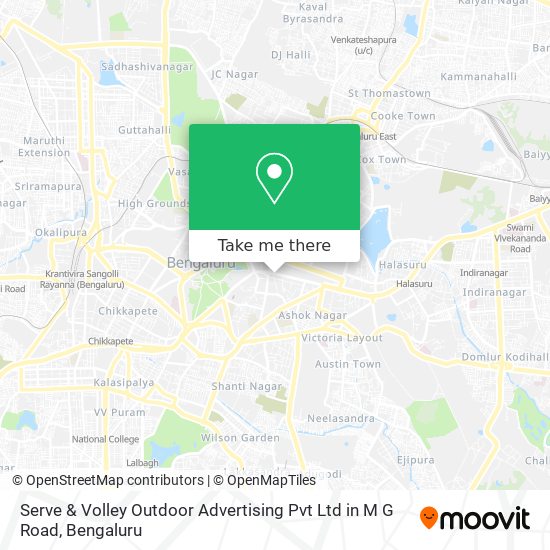Serve & Volley Outdoor Advertising Pvt Ltd in M G Road map