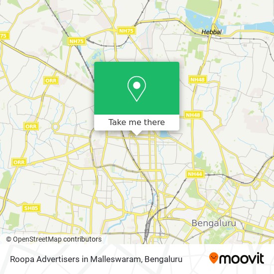 Roopa Advertisers in Malleswaram map