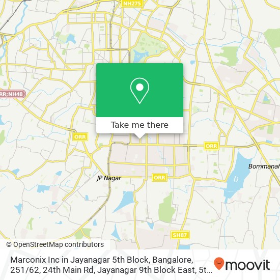 Marconix Inc in Jayanagar 5th Block, Bangalore, 251 / 62, 24th Main Rd, Jayanagar 9th Block East, 5th map