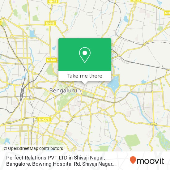 Perfect Relations PVT LTD in Shivaji Nagar, Bangalore, Bowring Hospital Rd, Shivaji Nagar, Bengalur map