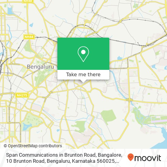 Span Communications in Brunton Road, Bangalore, 10 Brunton Road, Bengaluru, Karnataka 560025, India map