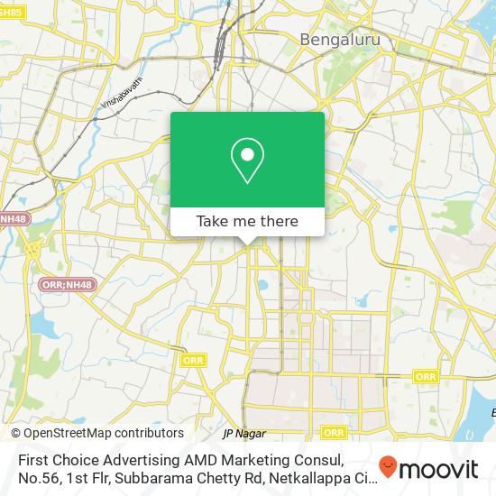 First Choice Advertising AMD Marketing Consul, No.56, 1st Flr, Subbarama Chetty Rd, Netkallappa Cir map