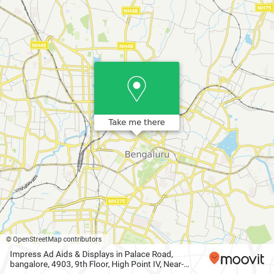 Impress Ad Aids & Displays in Palace Road, bangalore, 4903, 9th Floor, High Point IV, Near-Bangalor map