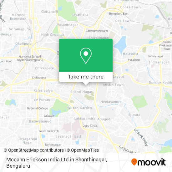 Mccann Erickson India Ltd in Shanthinagar map