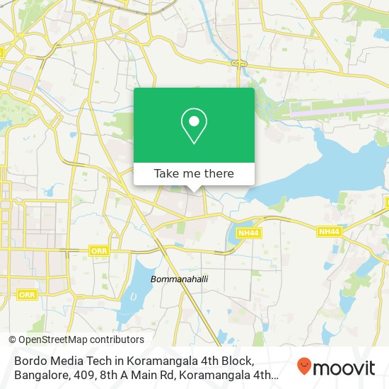 Bordo Media Tech in Koramangala 4th Block, Bangalore, 409, 8th A Main Rd, Koramangala 4th Block, Ko map